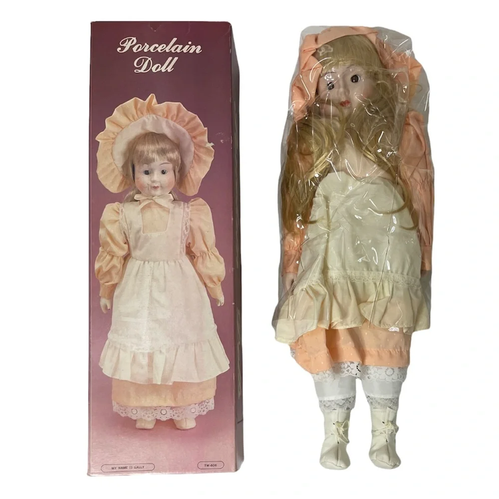 Vintage Doll Porcelain Sally Victorian Country Cottage Farmhouse Vintage Toys